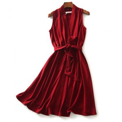 Beautiful Red Summer Women Dresses, Short Women..