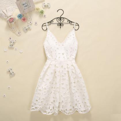 Chic Lace Straps Short/mini Summer Dresses, Cute..