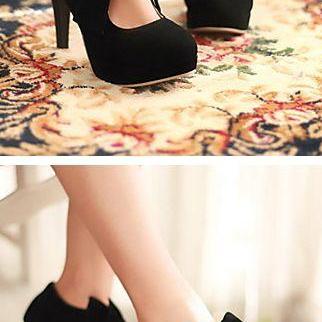 Cute Black Bow Knot High Heels, Women Fashion..
