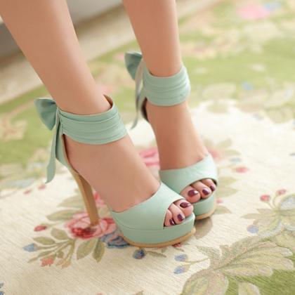 Adorable Teen High Heels With Bowknot, Lovely..