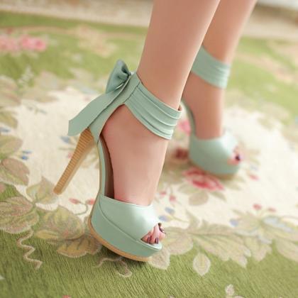 Adorable Teen High Heels With Bowknot, Lovely..