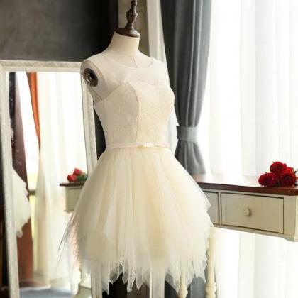 Ivory Homecoming Dress,short Prom Dresses..