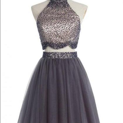 Two Pieces Homecoming Dresses , High Neckline 2..