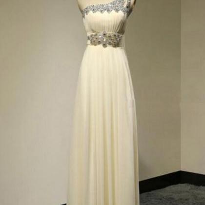 Lone Chiffon Bridesmaid Dress, One-shoulder..