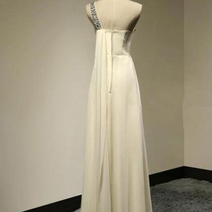 Lone Chiffon Bridesmaid Dress, One-shoulder..