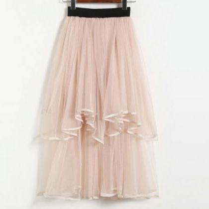 Lovely Layered Tulle High Low Skirts, Women Casual..