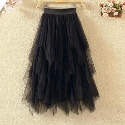 Layered Tulle Skirts, Black Cute Skirts, White..