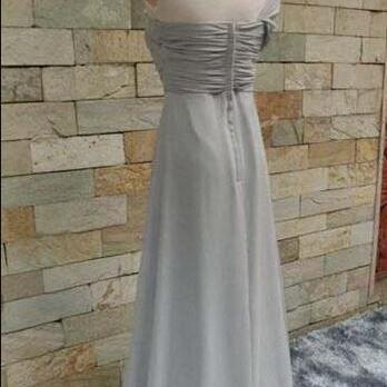 Pretty Grey Bridesmaid Dresses, Floral Long..