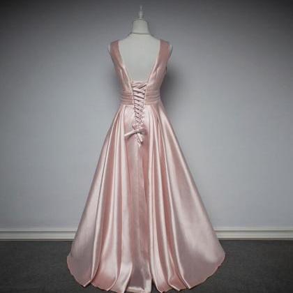 Sexy Satin Pink Evening Dress Prom Dress Custom..