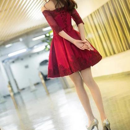 Short Wine Red Party Dresses, Prom Dresses With..