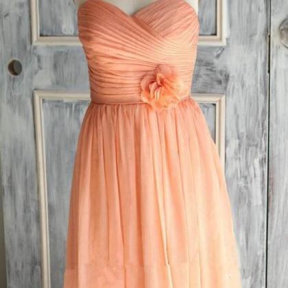 Orange Sweetheart Short Bridesmaid Dresses, Pretty..