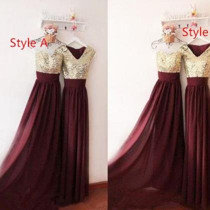 Maroon Chiffon And Gold Sequins Mismatch..