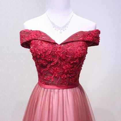 Off Shoulder Cute Style Pink Party ..