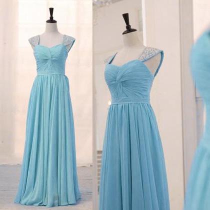 Blue Sweetheart With Beaded Shoulder Long..