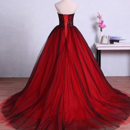Red And Black Gorgeous Prom Gowns, Party Dresses,..