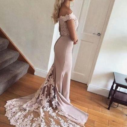 Sexy Lace Off Shoulder Formal Dress,sweetheart..