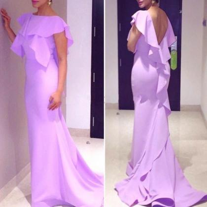 Elegant Purple Long Prom Dresses,simple Prom..