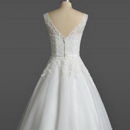 Tea Length Vintage White Wedding Dresses, Adorable..