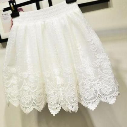 White Lace Short Skirts, Elegant Women Skirts,..