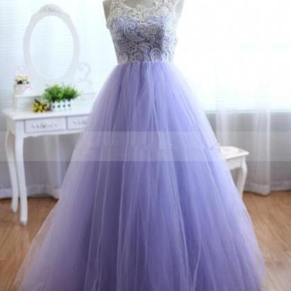 Lovely Lavender Tulle And Lace Prom Gowns, Sweet..