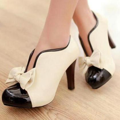 Lovely Teen High Heels With Bow, Cute Shoes, Women..