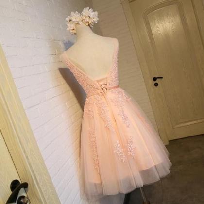 Pink Short Homecoming Dresses, Cute Knee Length..