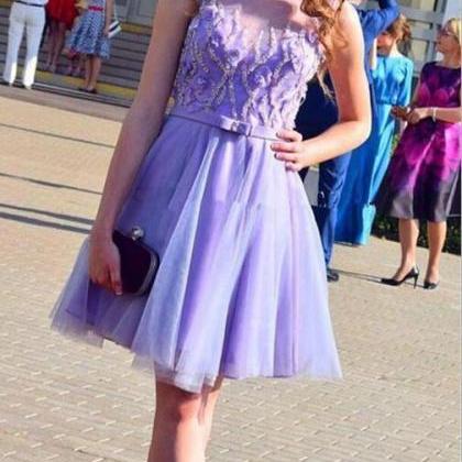 Lovely Tulle Short Homecoming Dresses, Bateau..