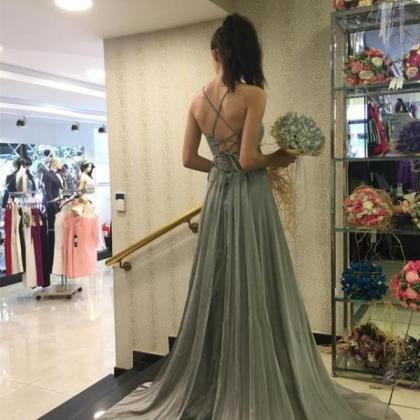 Grey Formal Gowns 2018, Chiffon Party Gowns,..