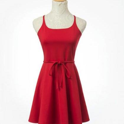Lovely Red Women Short Dresses, Cute Short..