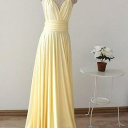 Sexy Light Yellow Bridesmaid Dresses, Simple..