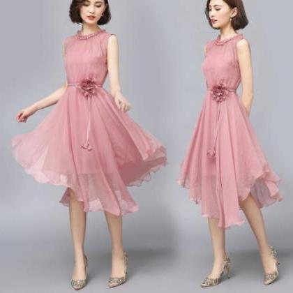 Pink Short Chiffon Bridesmaid Dresses, Lovely..