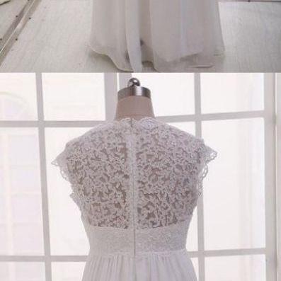 Charming Wedding Dresses, High Waist Lace Applique..