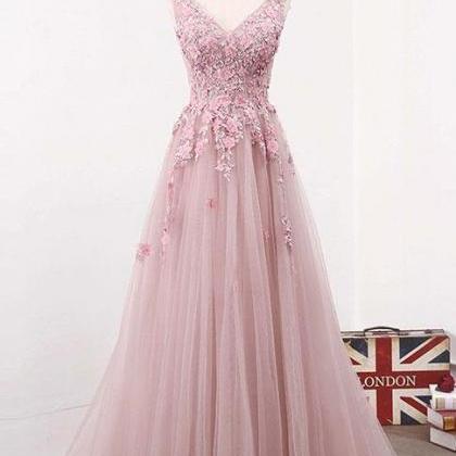 Pink Tulle Party Dresses, Beautiful Junior Prom..