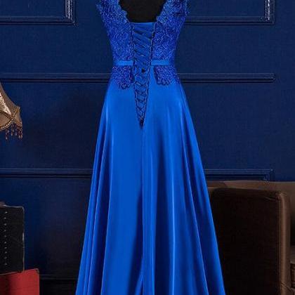 Dark Blue Prom Dress 2018, Formal Gowns, Prom..
