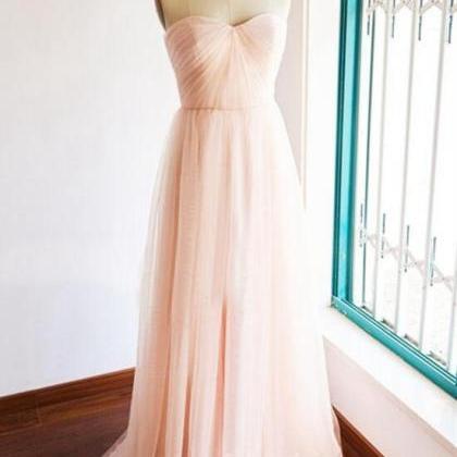 Pink Tulle Simple Lovely Gown, Light Pink..