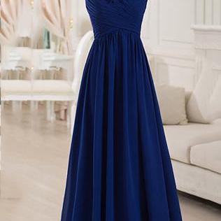 Simple Pretty Blue Straps Wedding Party Dress,..