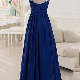 Simple Pretty Blue Straps Wedding Party Dress,..