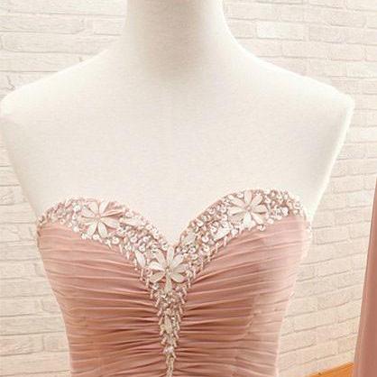 Elegant Beaded Long Chiffon Prom Dress, Corset..