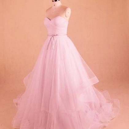 Pink Tulle Princess Ball Gown, Charming Party..