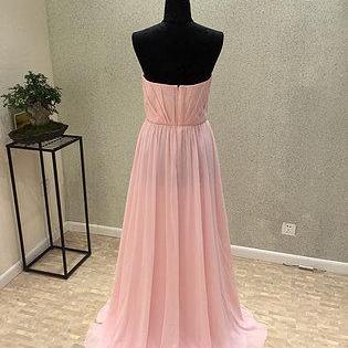 Pink Simple Chiffon Beaded A-line Elegant Prom..