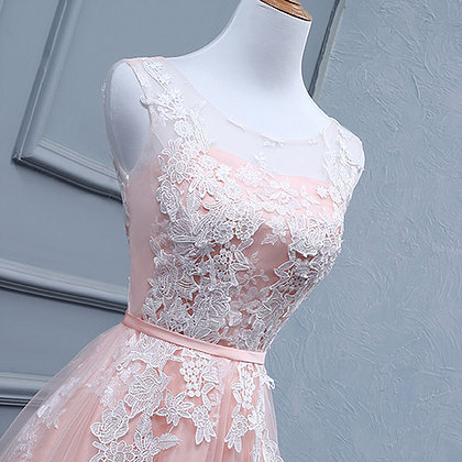 Light Pink Short Tulle Teen Party Dress With Lace,..
