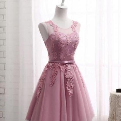 Pink Cute Teen Short Length Formal Dress, Wedding..