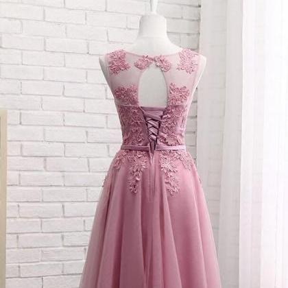 Pink Cute Teen Short Length Formal Dress, Wedding..