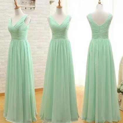 Mint Green Long Mint Green Bridesmaid Dresses..