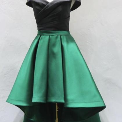 Green And Black High Low Homecoming Dresses,..