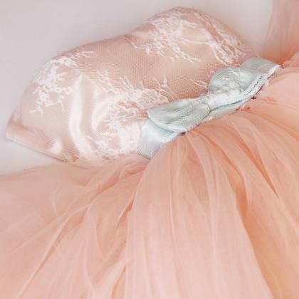 Light Pink Tulle With Lace Short Princess Party..