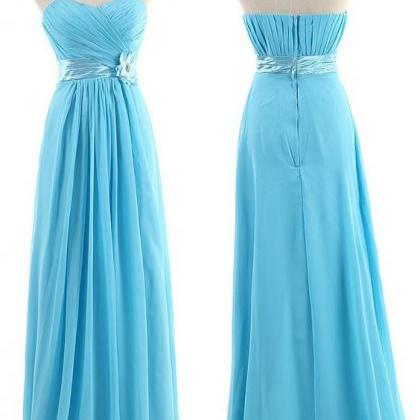 Blue Simple Bridesmaid Dresses, Handmade..
