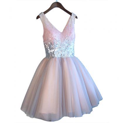 Sequins Pink Short Homecoming Dresses 2018, Lovely..