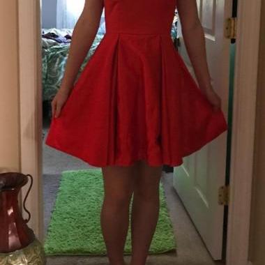 Red Homecoming Dresses 2018, Formal Dresses, Knee..