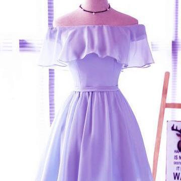 Lavender Chiffon Homecoming Dresses..